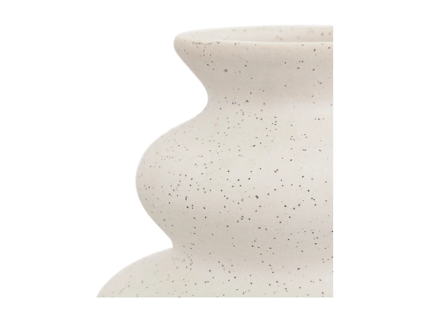 Vase en céramique mouchetée Blanc sable H 20 cm