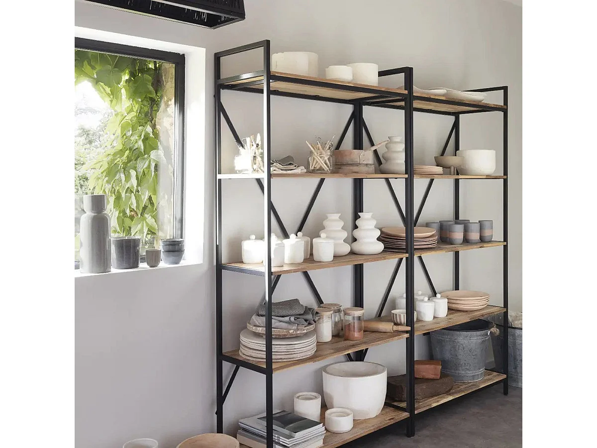 Vase en céramique mouchetée Blanc sable H 20 cm