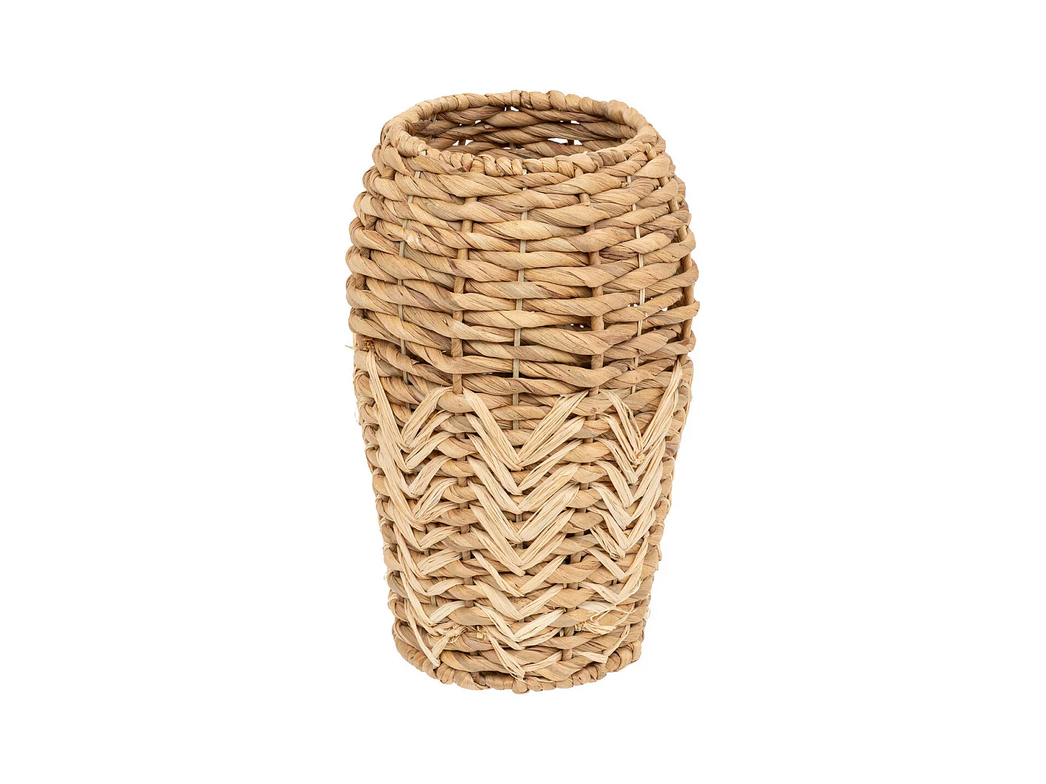 Vase en fibres naturelles tréssées H 35 cm