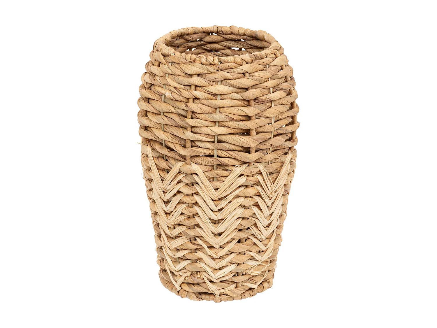 Vase en fibres naturelles tréssées H 35 cm