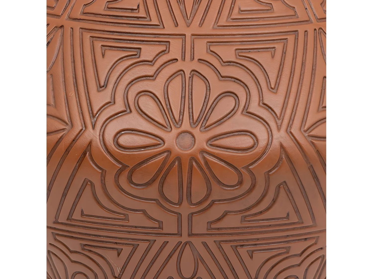 Vase Jarre en céramique Terracotta motifs sculptés H 35 cm