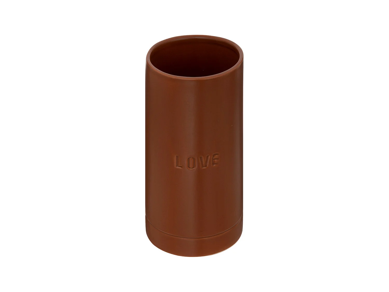 Vase en Céramique émaillée Marron Caramel D 10 x H 20 cm