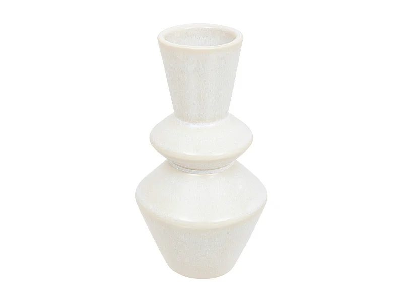 Vase Petit Soliflore en céramique émaillée Blanche H 14 cm