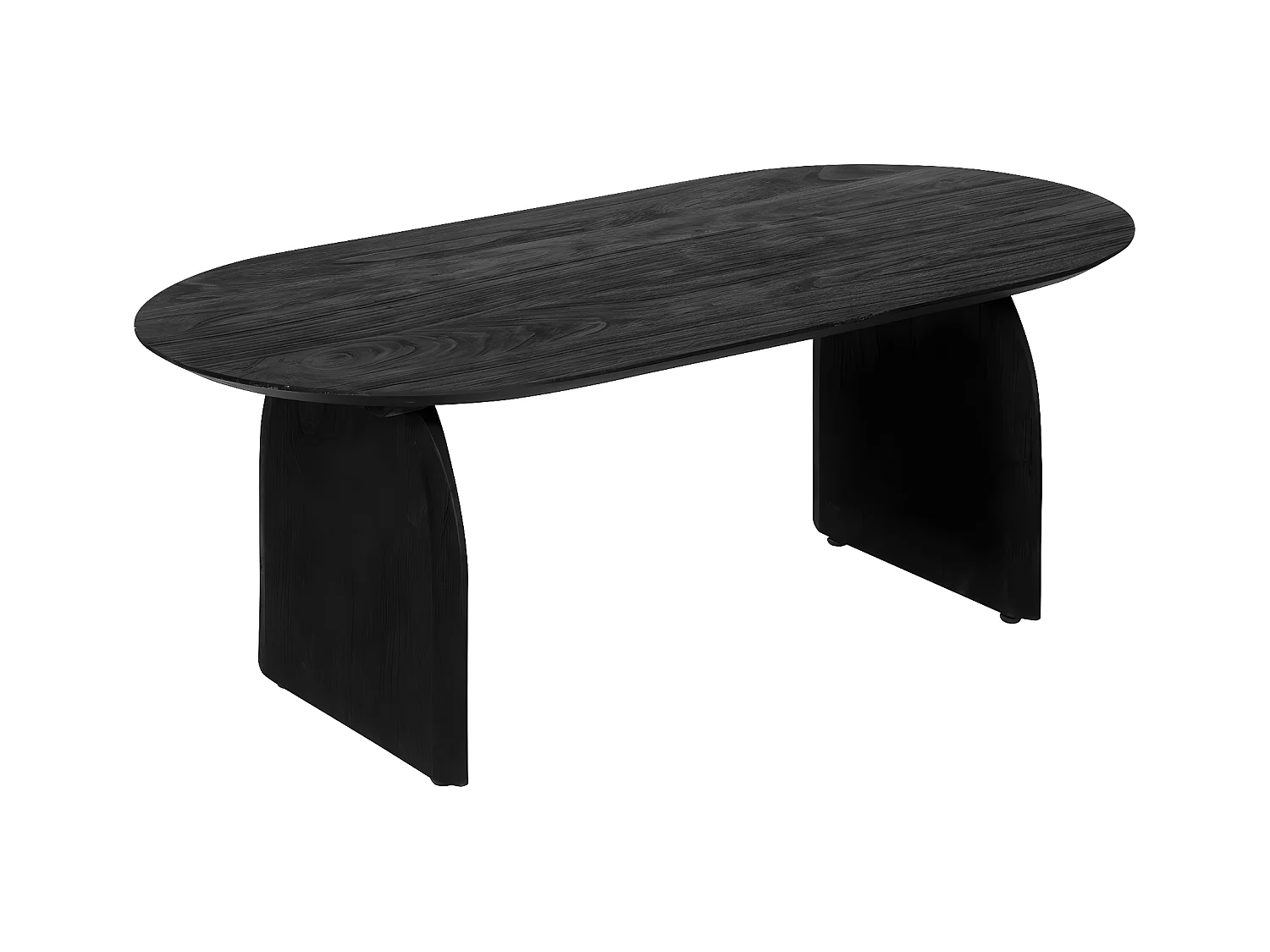 Table basse en bois de Manguier Noir finition texturée 120 x 60 cm