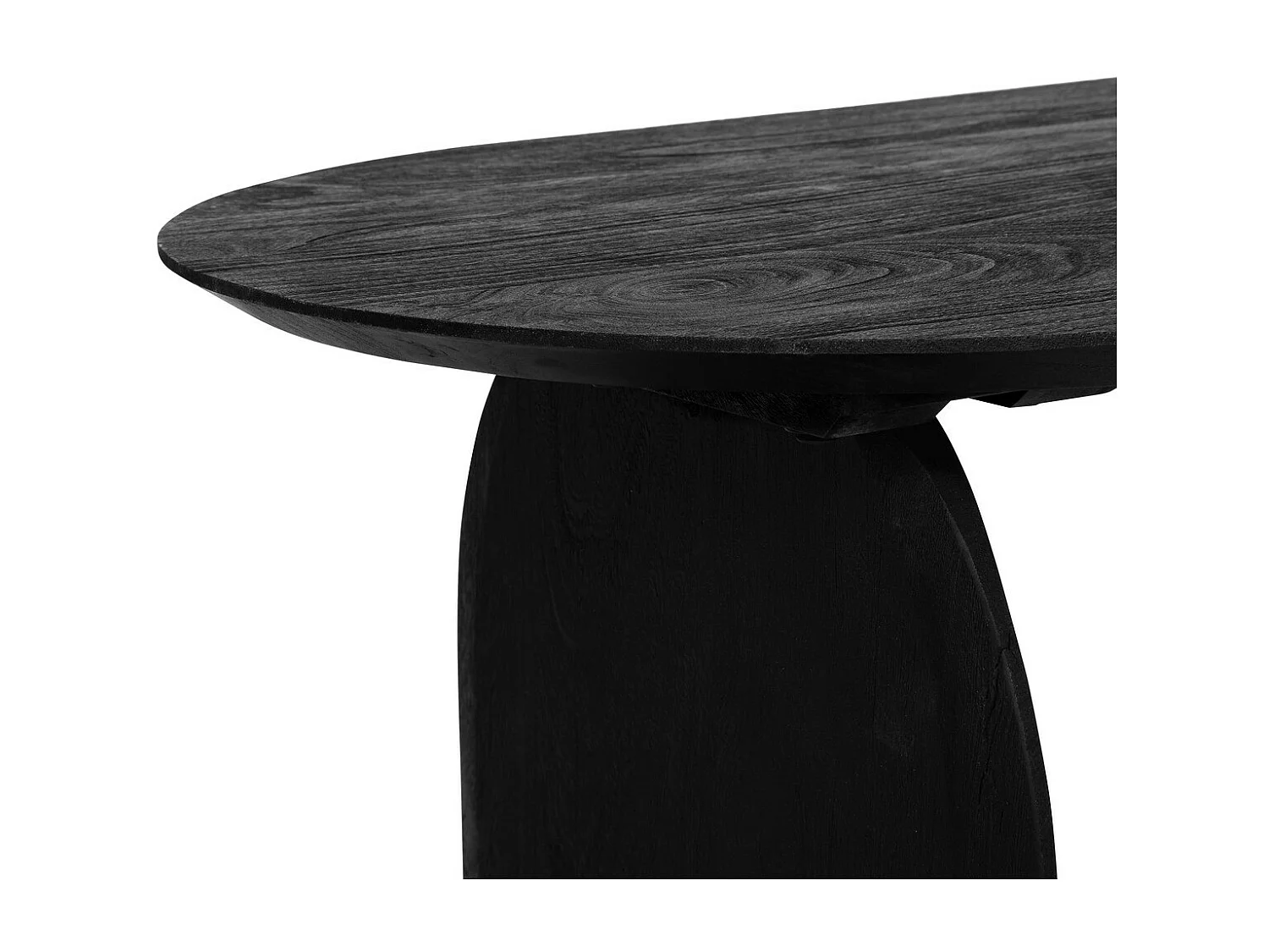 Table basse en bois de Manguier Noir finition texturée 120 x 60 cm