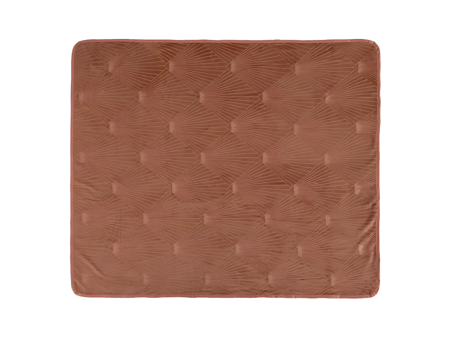 Plaid Flanelle Rose Marsala motifs art déco en relief 125 x 150 cm
