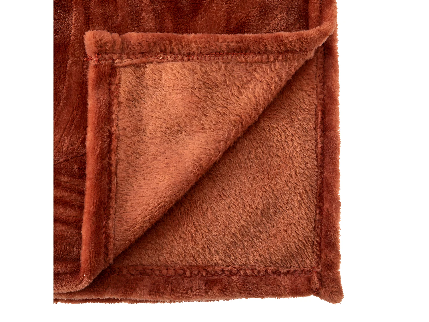 Plaid Flanelle Terracotta motifs tropicaux 180 x 230 cm