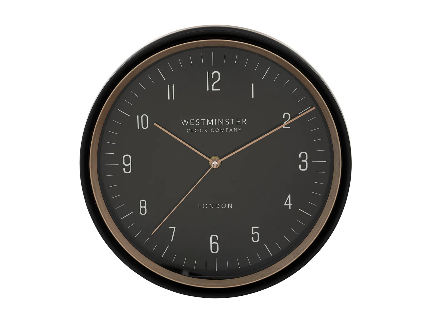 Pendule murale Noire et Laiton D 29 cm