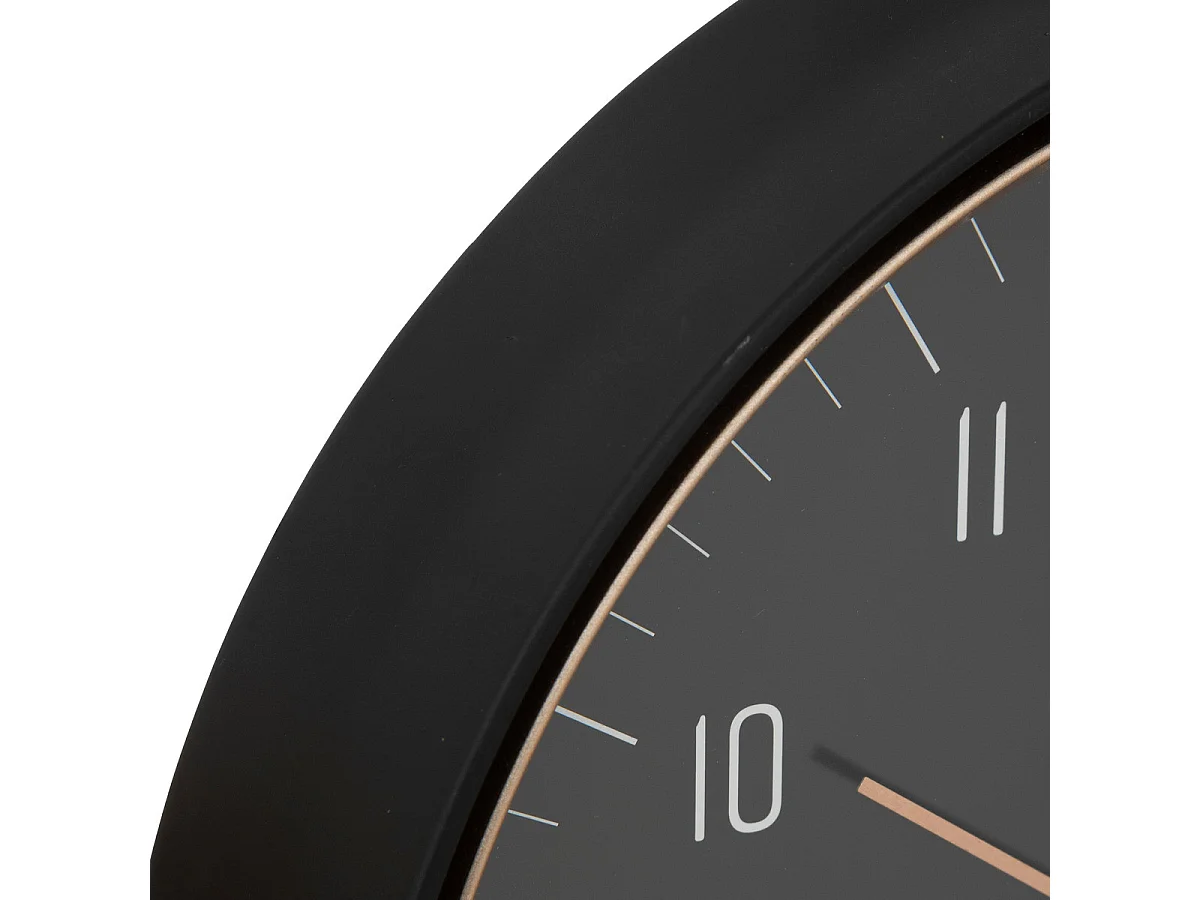 Pendule murale Noire et Laiton D 29 cm