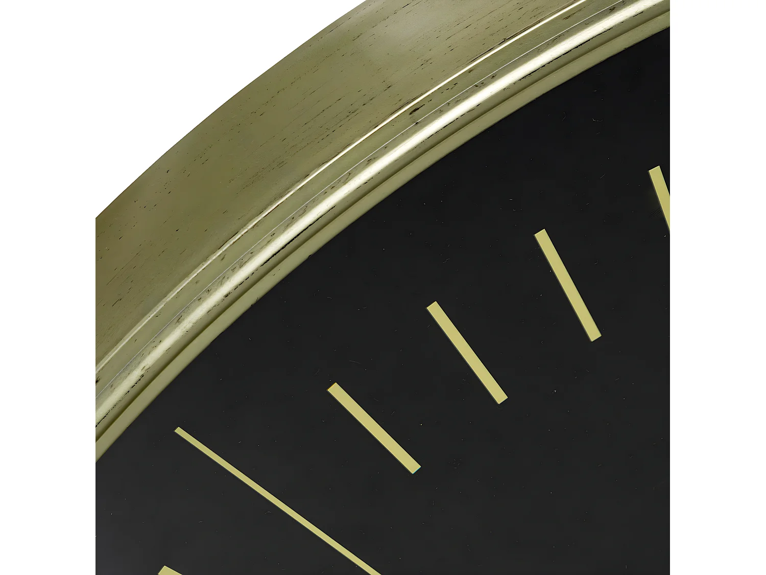 Grande Pendule murale cadre doré aspect vieilli art déco D 75 cm