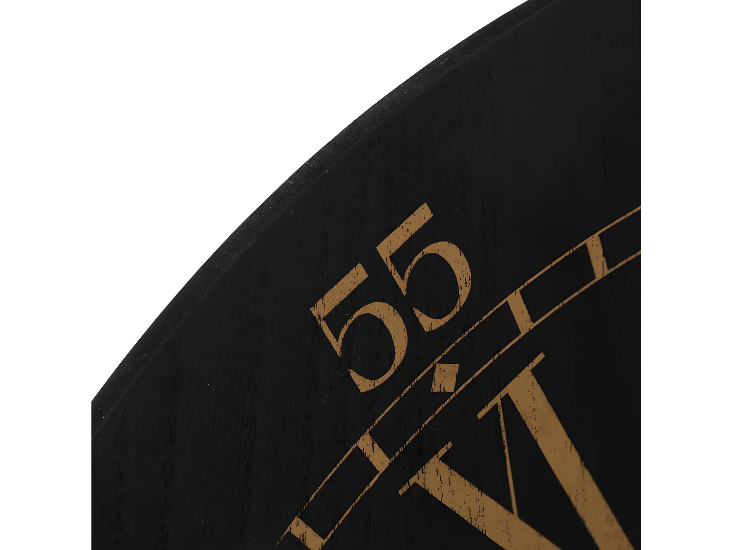 Pendule murale Noire et Dorée métallisé aspect vieilli D 54 cm