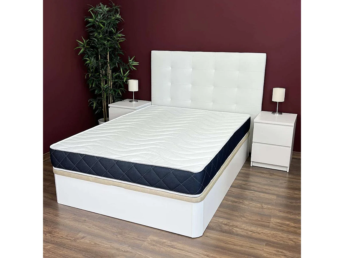 Colchon viscoblack, Viscoelastico, 150x190, Blanco/Negro, Alta Gama, Transpirable, Altura 20cm AMUEBLATE ONLINE