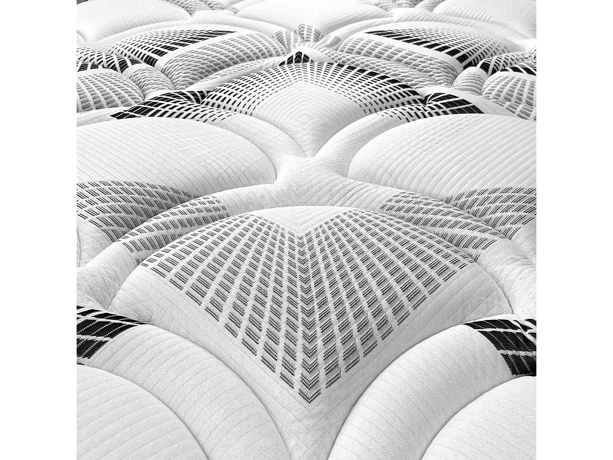 Colchon viscoblack, Viscoelastico, 150x190, Blanco/Negro, Alta Gama, Transpirable, Altura 20cm AMUEBLATE ONLINE