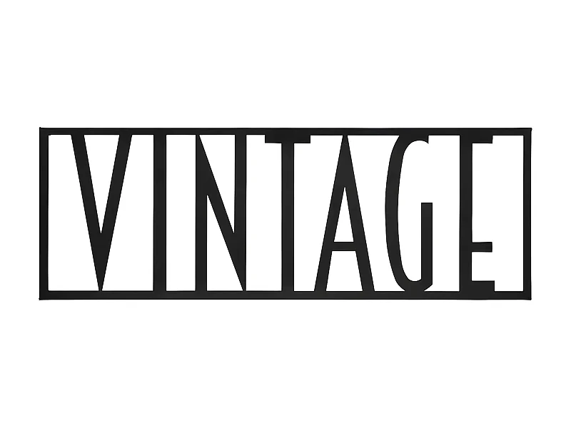 Déco murale VINTAGE en métal Noir 50 x 17 cm