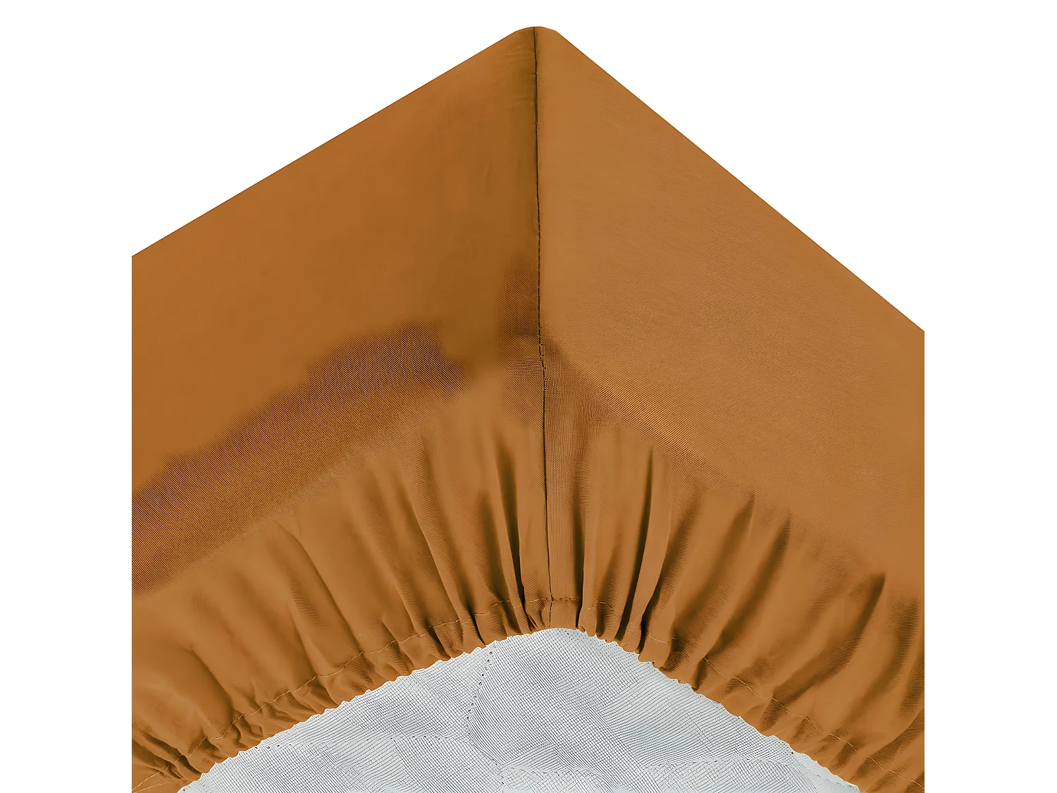 Drap housse 2 Personnes en Coton Jaune Cumin 160 x 200 cm