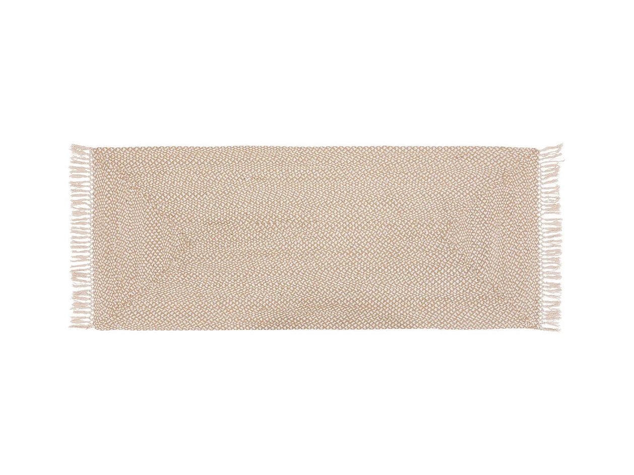 Tapis de couloir mélange de Jute et de Coton avec franges 80 x 200 cm