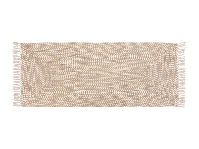 Tapis de couloir mélange de Jute et de Coton avec franges 80 x 200 cm