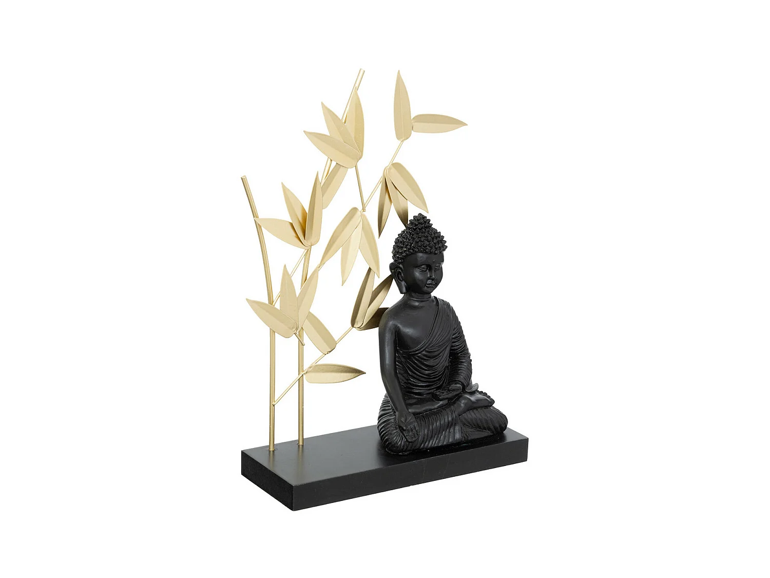 Objet déco Bouddha en résine Noire et métal Doré H 31 cm