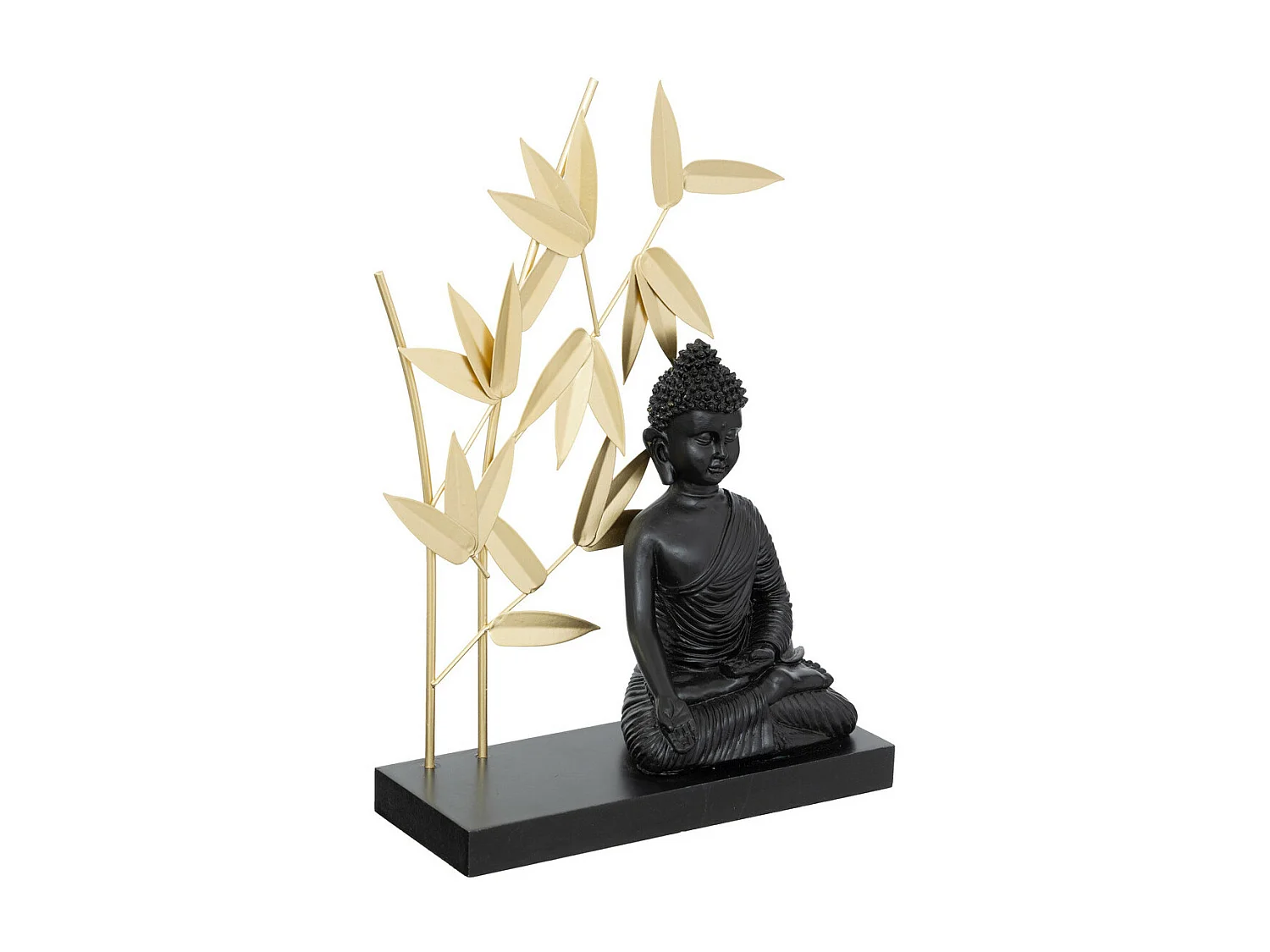 Objet déco Bouddha en résine Noire et métal Doré H 31 cm