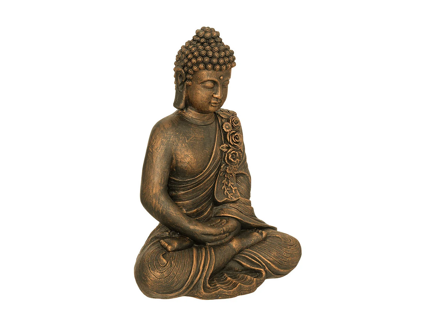 Statue décorative Bouddha en magnésie Bronze H 53 cm