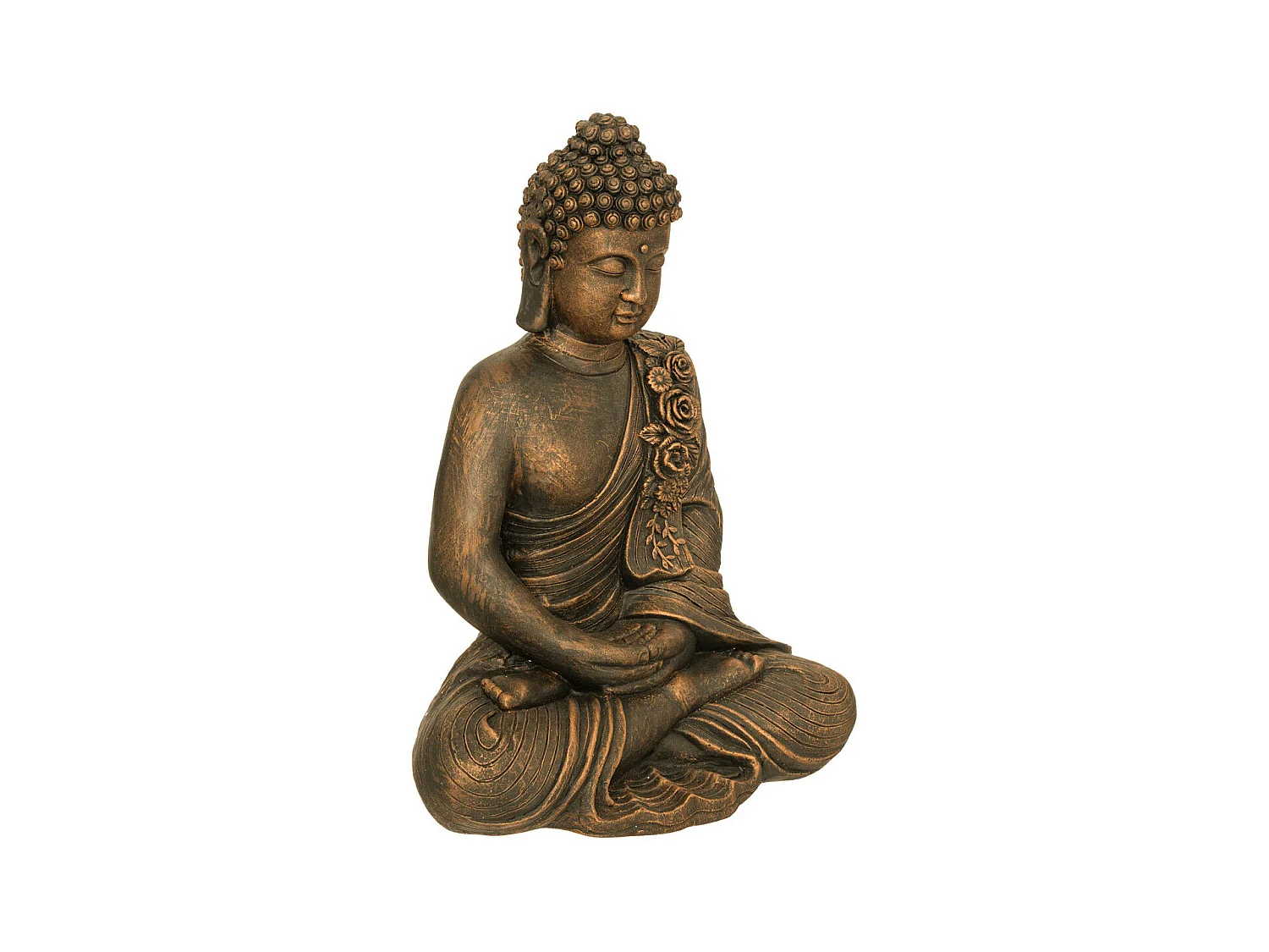 Statue décorative Bouddha en magnésie Bronze H 53 cm