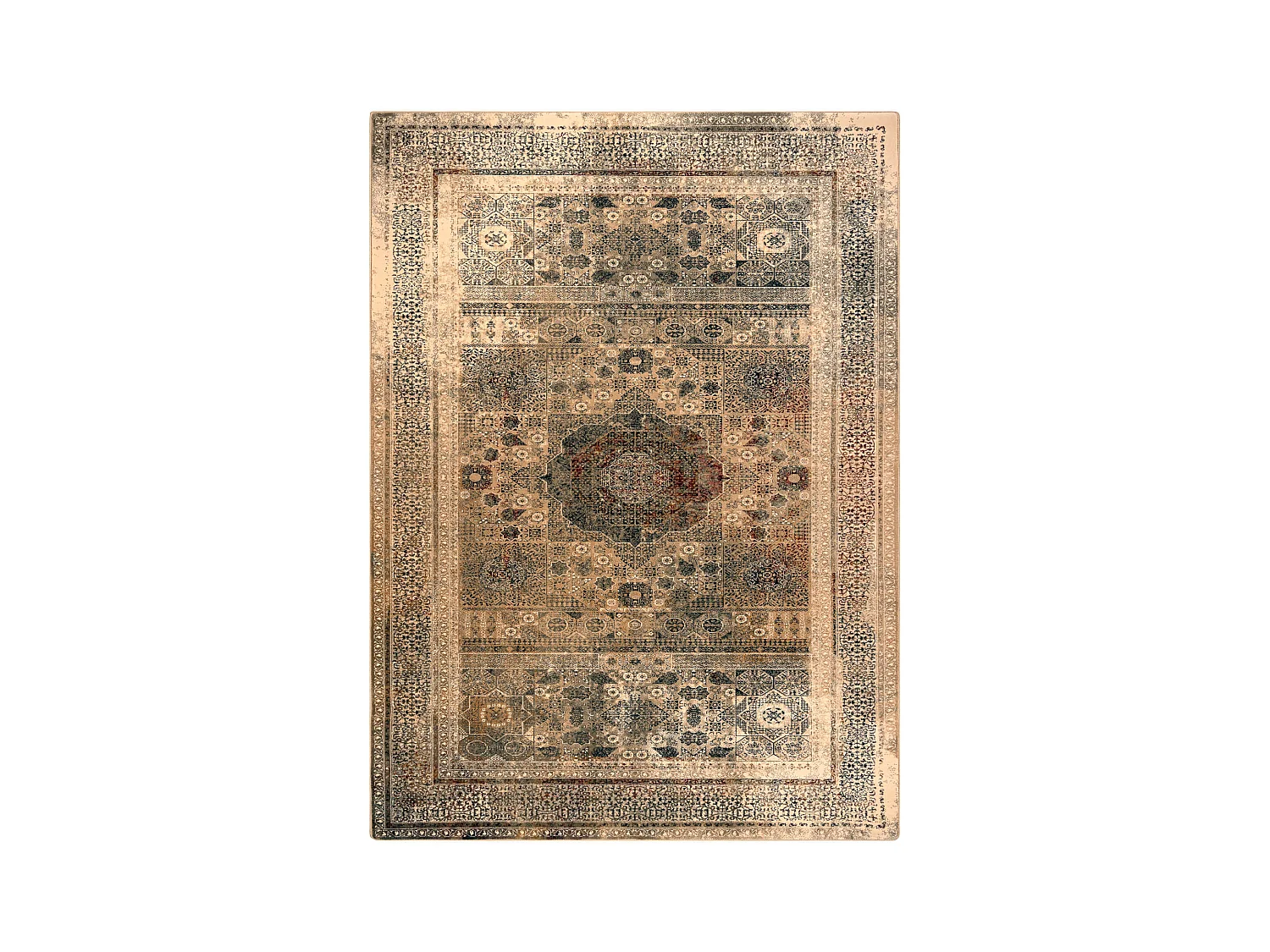Tapis en laine SUPERIOR MAMLUK oriental vintage crème 135x200 cm