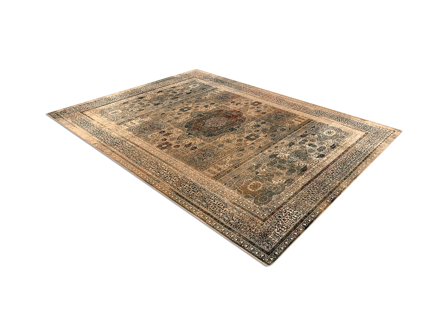 Tapis en laine SUPERIOR MAMLUK oriental vintage crème 135x200 cm