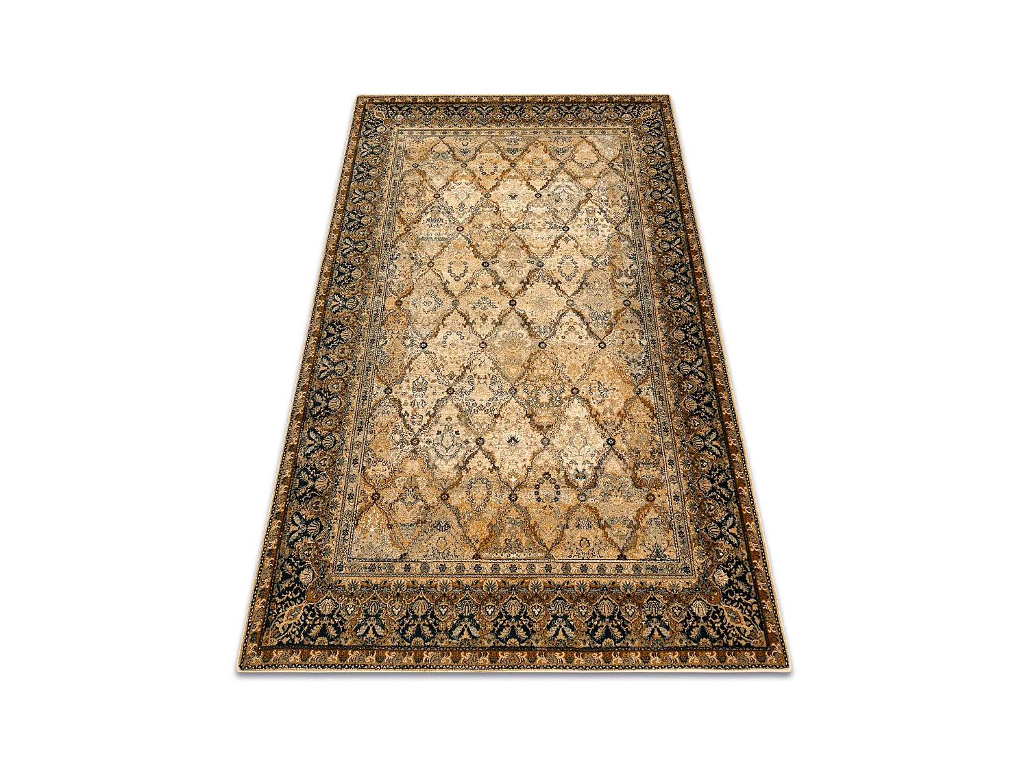 Tapijt OMEGA Grenada Kader, ruit, oosters - Cognac  135x200 cm