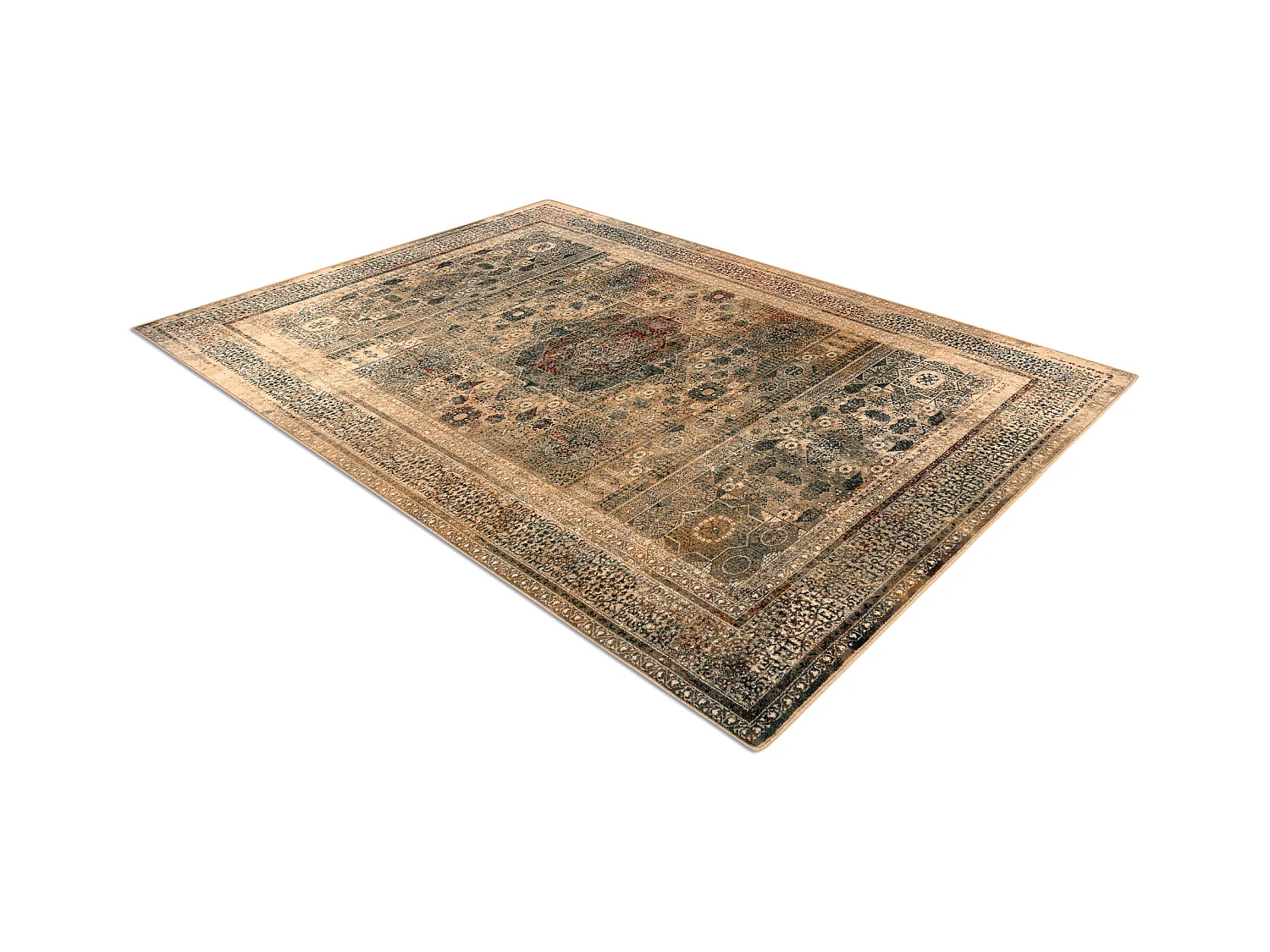 Tapis en laine OMEGA MAMLUK Rosette vintage crème 135x200 cm