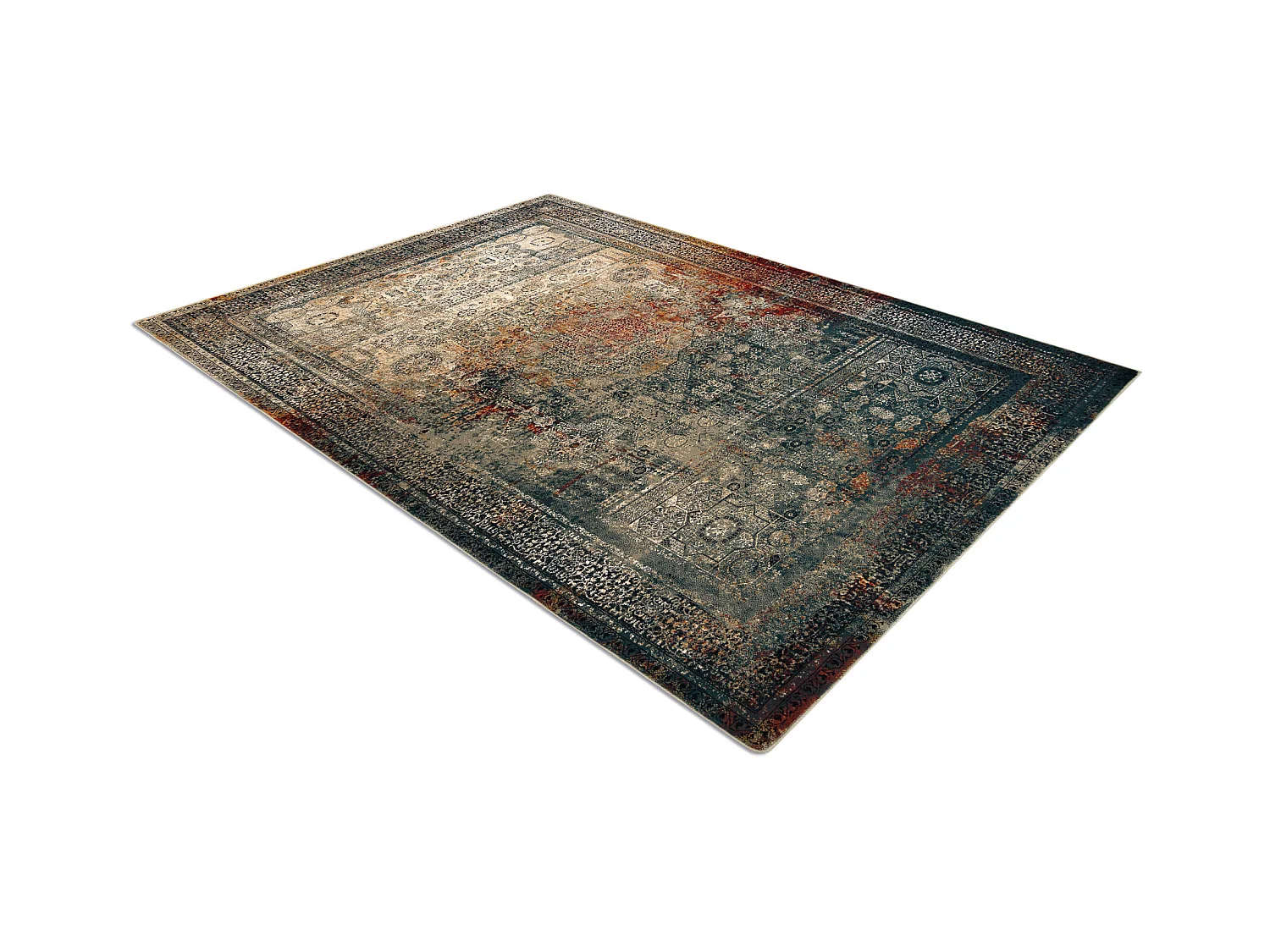Tapis en laine SUPERIOR MAMLUK oriental vintage émeraude 135x200 cm