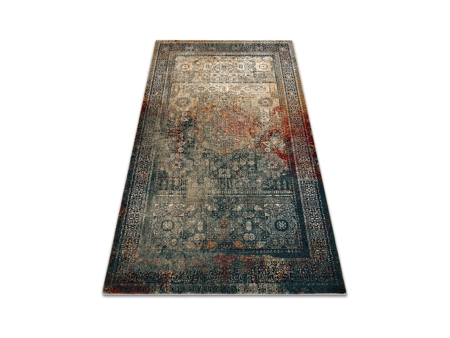 Tapis en laine SUPERIOR MAMLUK oriental vintage émeraude 135x200 cm