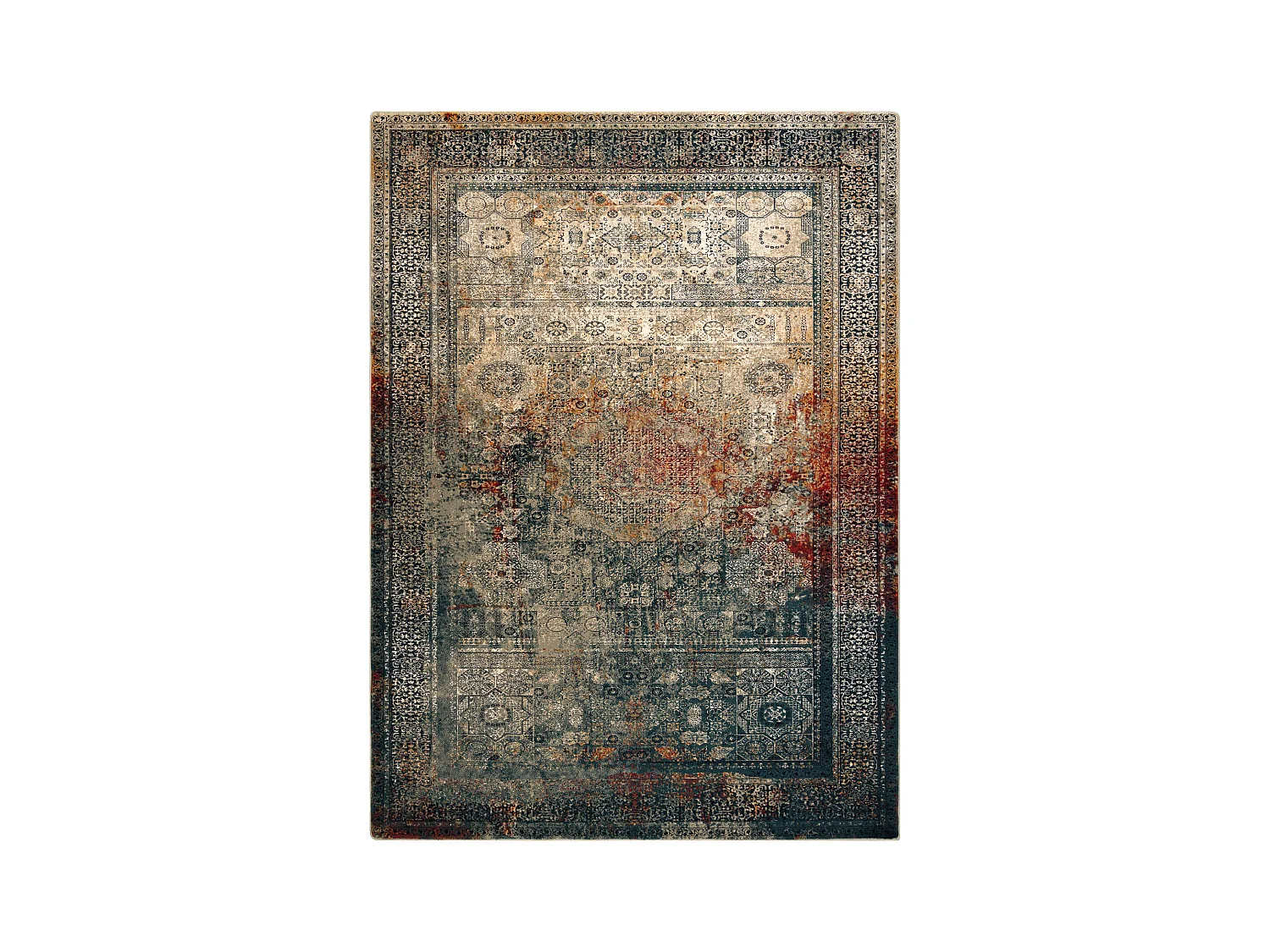 Tapis en laine SUPERIOR MAMLUK oriental vintage émeraude 135x200 cm