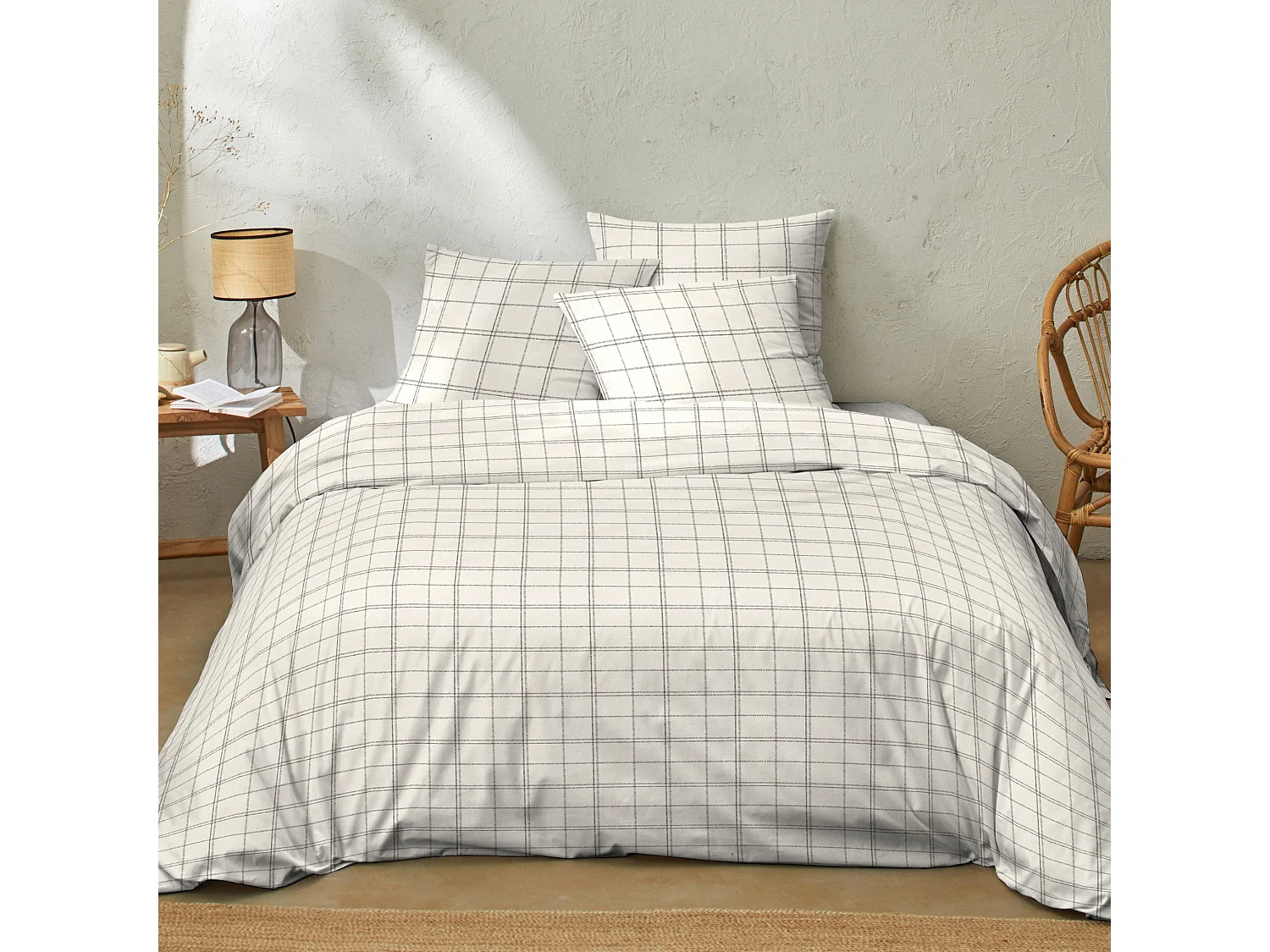 Parure de lit à carreaux Prades 260x240