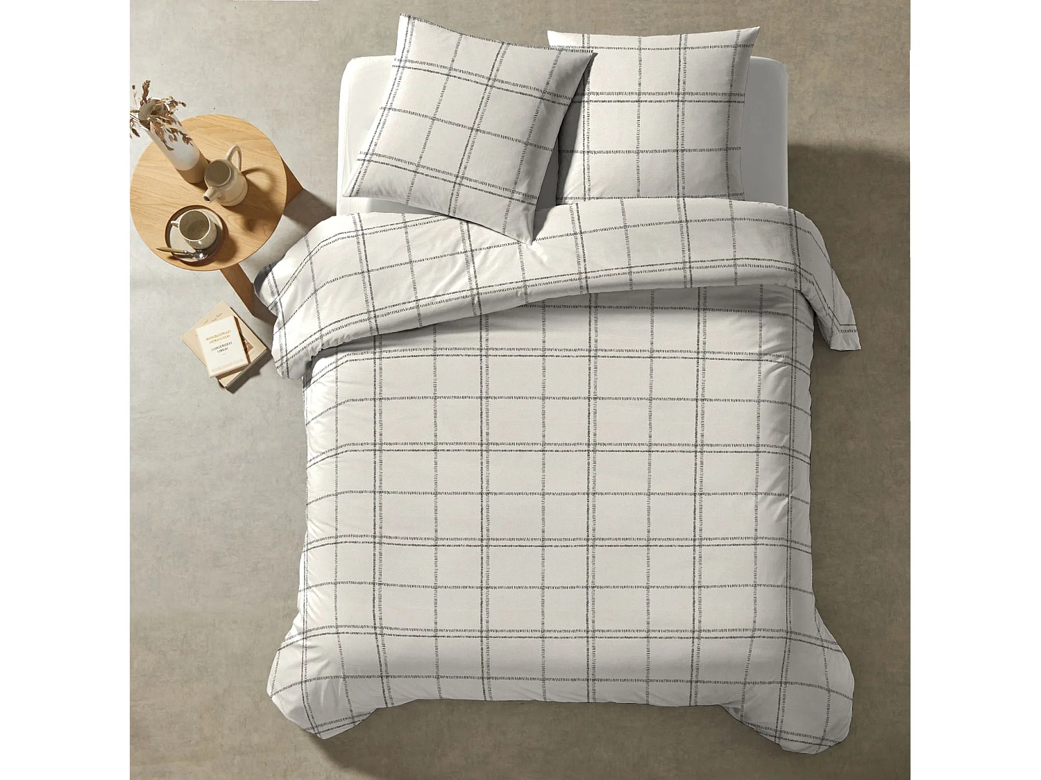 Parure de lit à carreaux Prades 260x240
