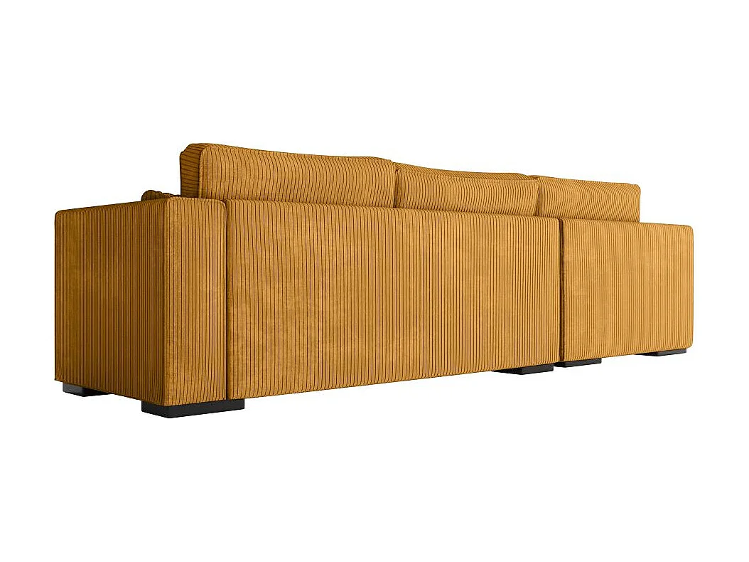 Canapé d'angle gauche Belami XXL 6 places en velours côtelé - Jaune - L303 x P228 x H86cm - Loungitude
