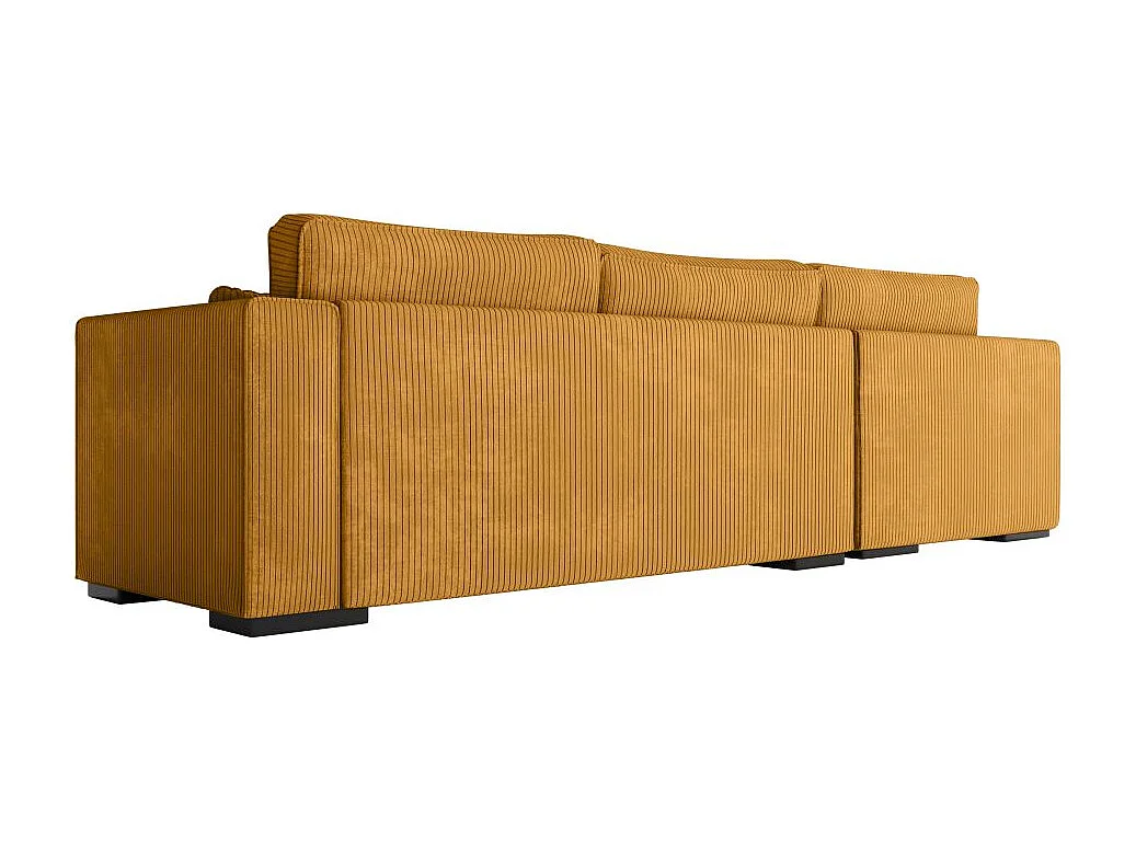 Canapé d'angle gauche Belami XXL 6 places en velours côtelé - Jaune - L303 x P228 x H86cm - Loungitude