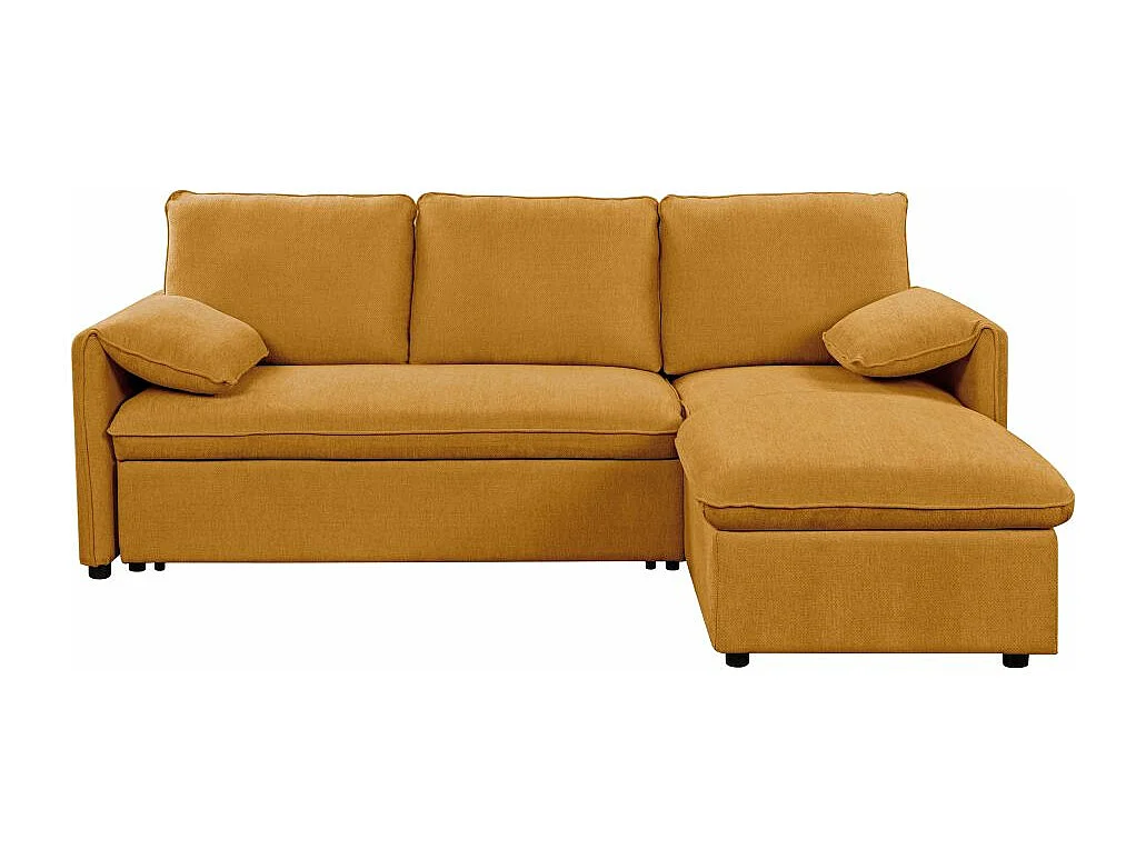 Canapé d'angle réversible 3 places Martin convertible en tissu - Jaune - L233 x P159 x H96cm - Loungitude