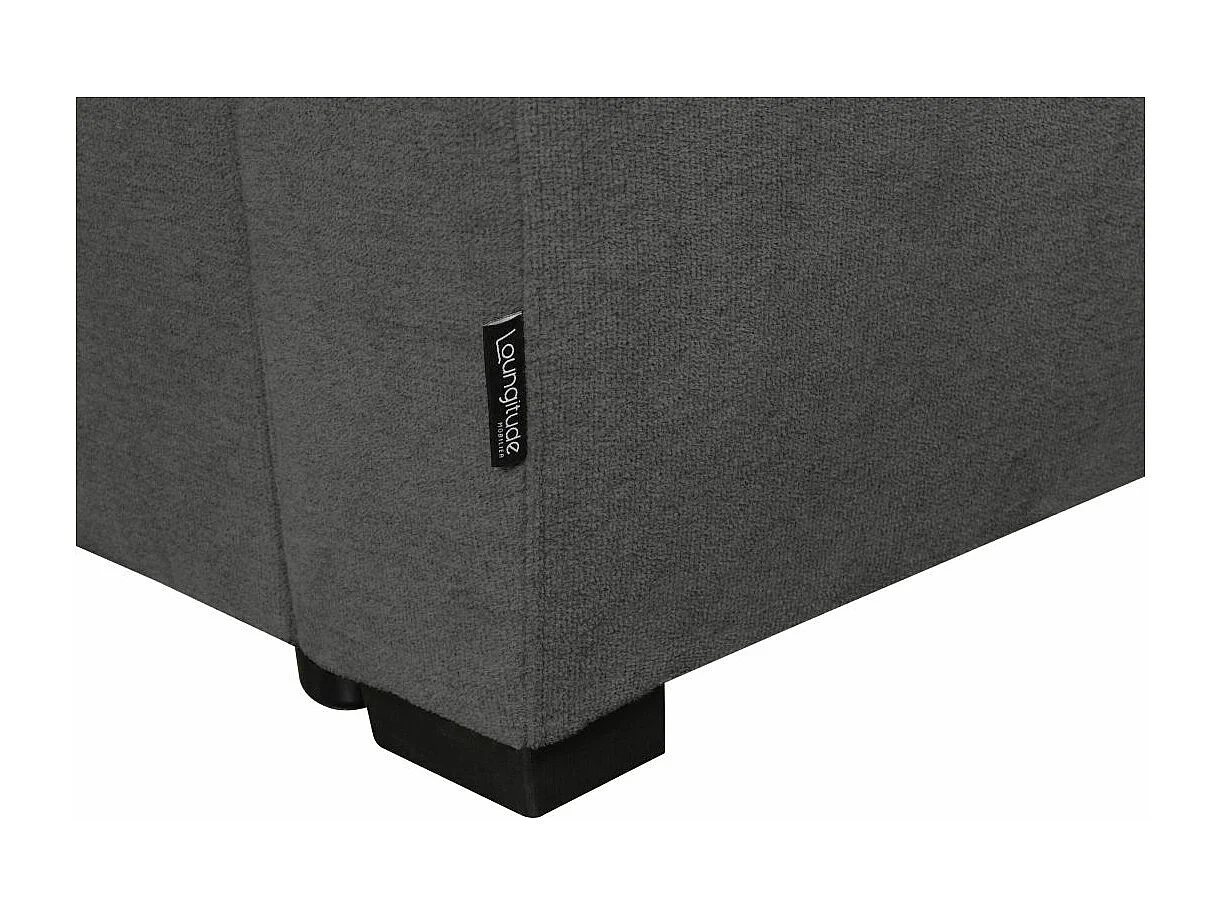 Canapé d'angle 3 places réversible Auguste convertible avec dossier haut en tissu - Gris - L239 x P155 x H98cm - Loungitude