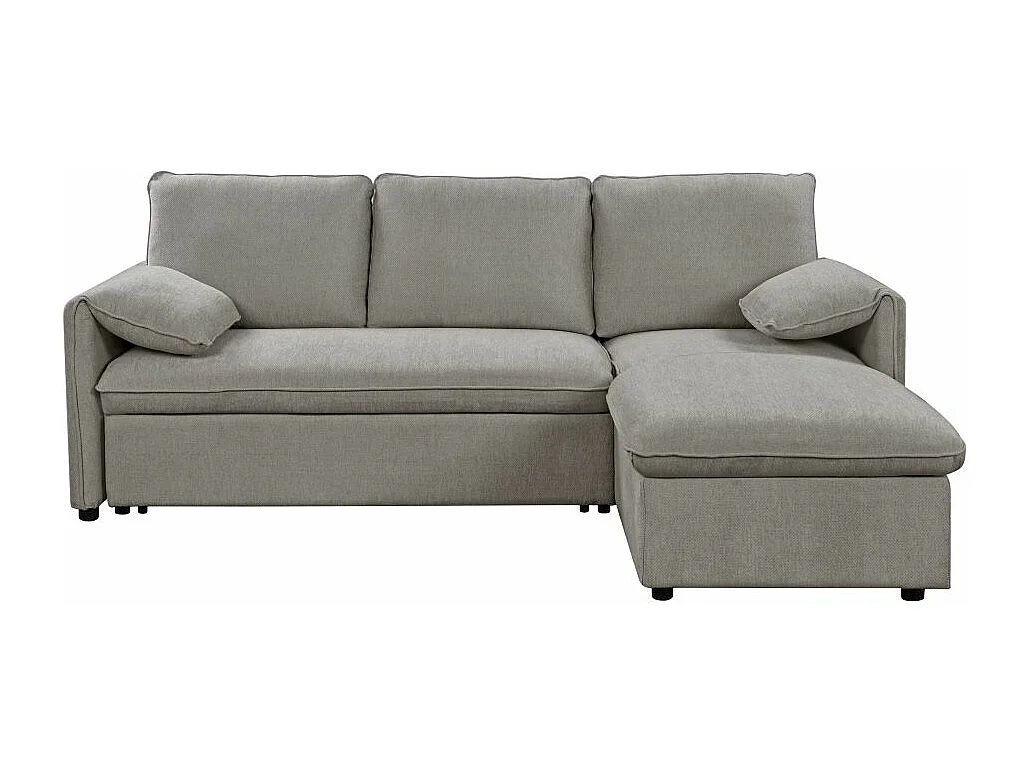 Canapé d'angle réversible 3 places Martin convertible en tissu - Gris - L233 x P159 x H96cm - Loungitude