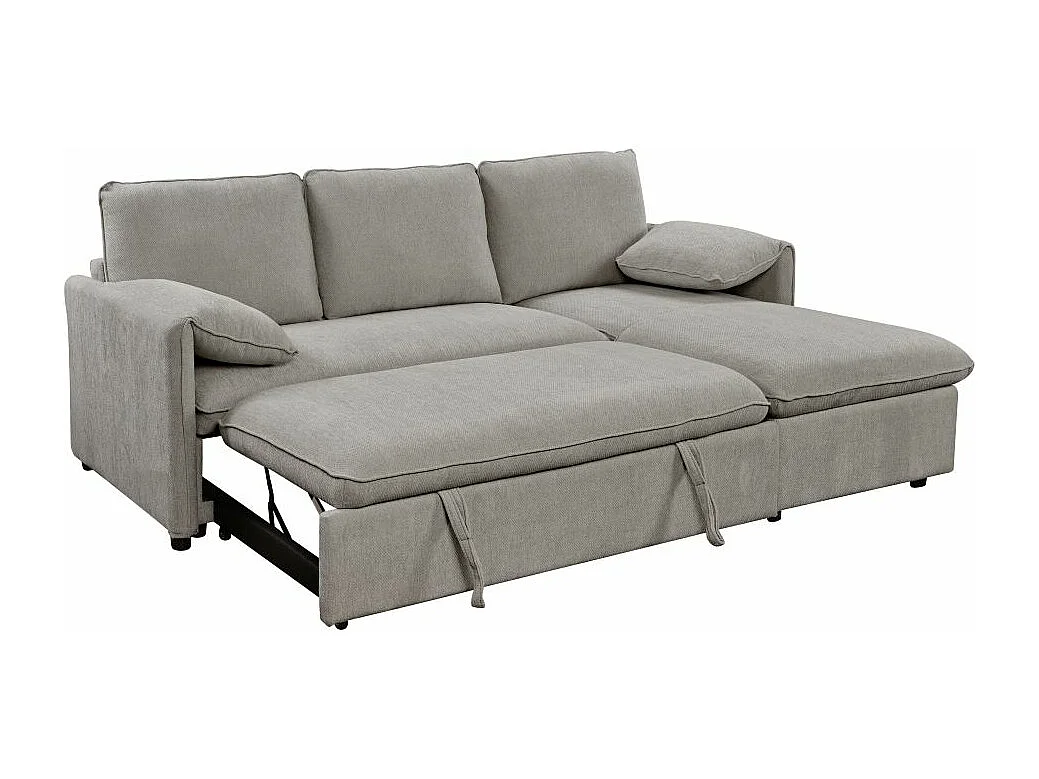 Canapé d'angle réversible 3 places Martin convertible en tissu - Gris - L233 x P159 x H96cm - Loungitude