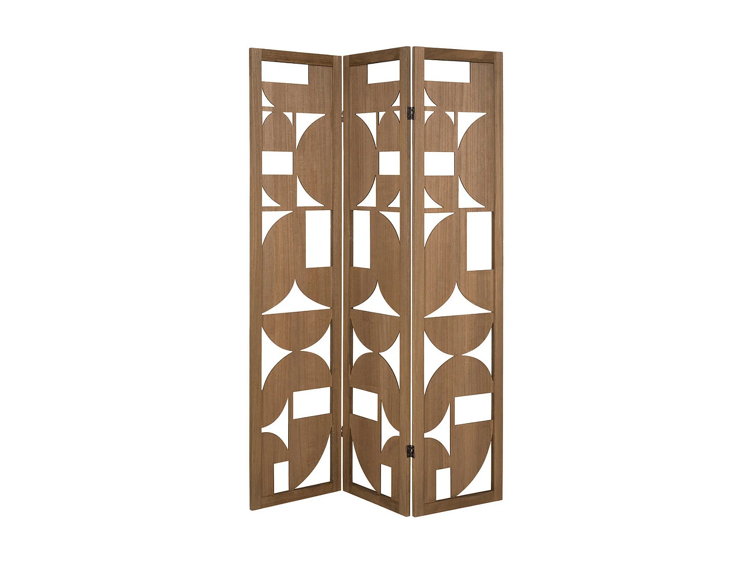 Paravent en Bois Marron design graphique moderne H 170 cm