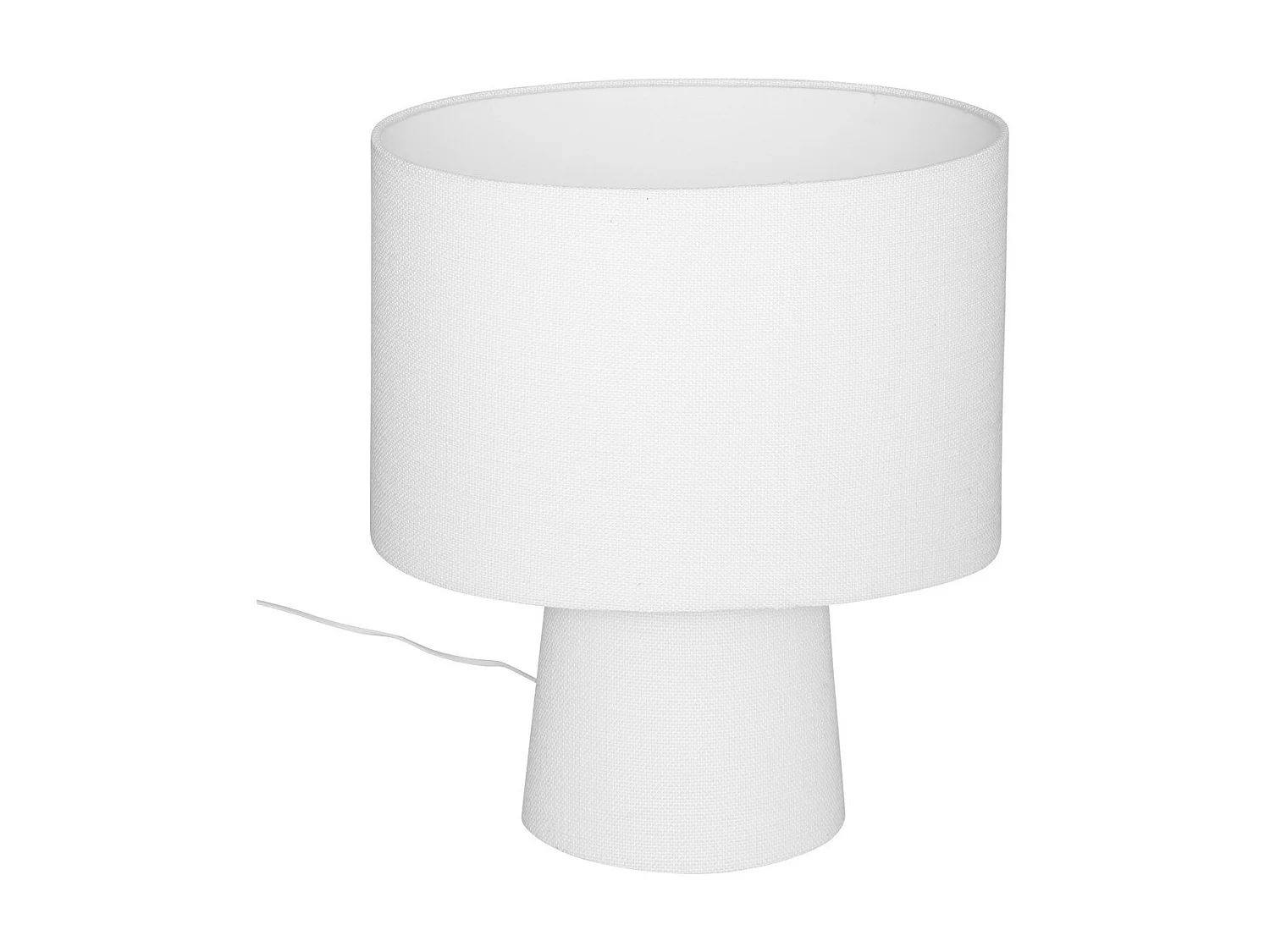 Lampe à poser en métal et tissu Blanc H 45 cm