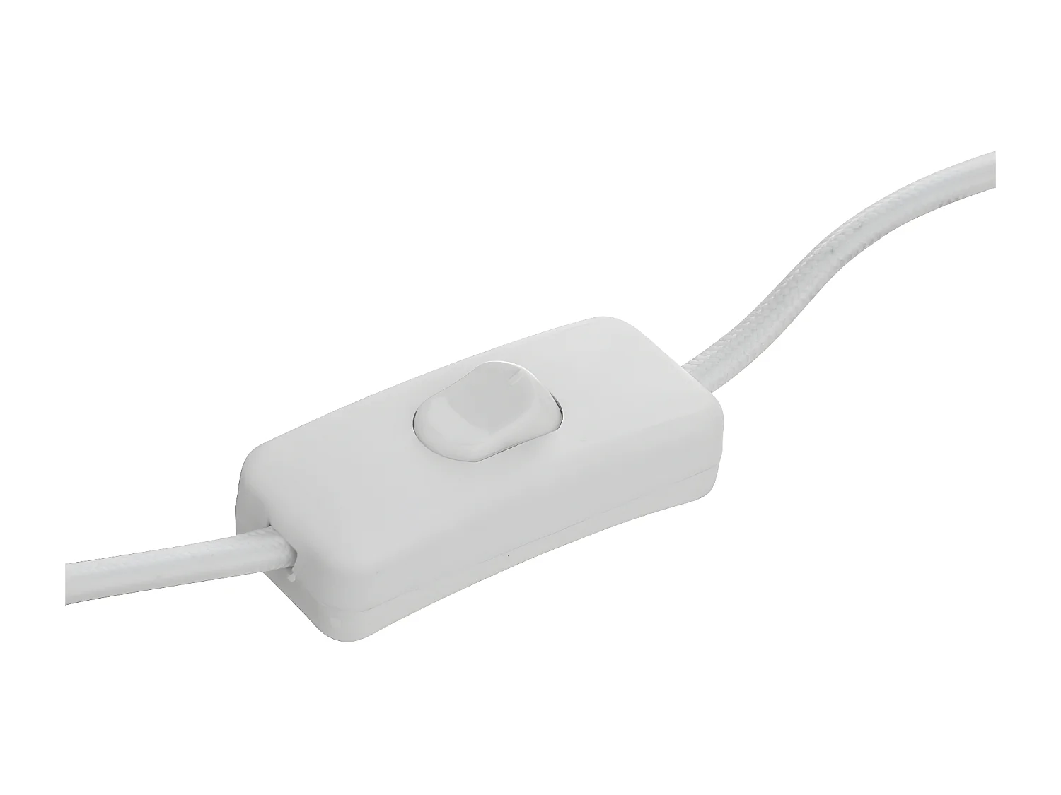 Lampe à poser en métal et tissu Blanc H 45 cm