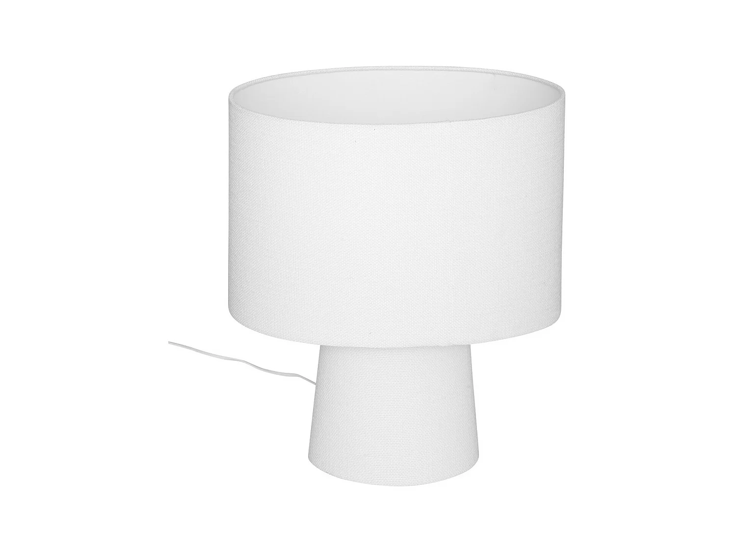 Lampe à poser en métal et tissu Blanc H 45 cm