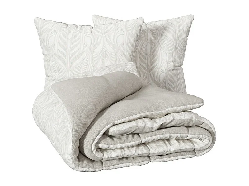 Parure de lit 2 Personnes 240 x 220 cm Housse de couette avec 2 taies en Coton Imprimé Nahl