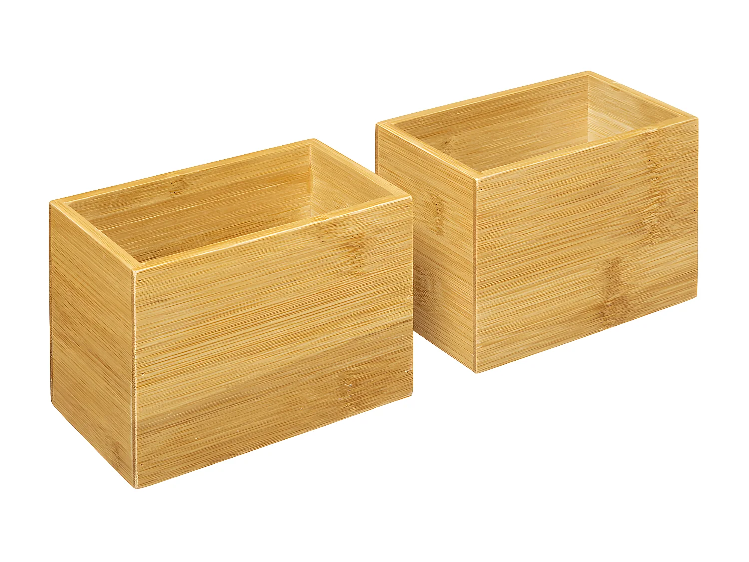 Organiseur Rangement maquillage 3 Boites en Bambou et 1 plateau Noir charbon