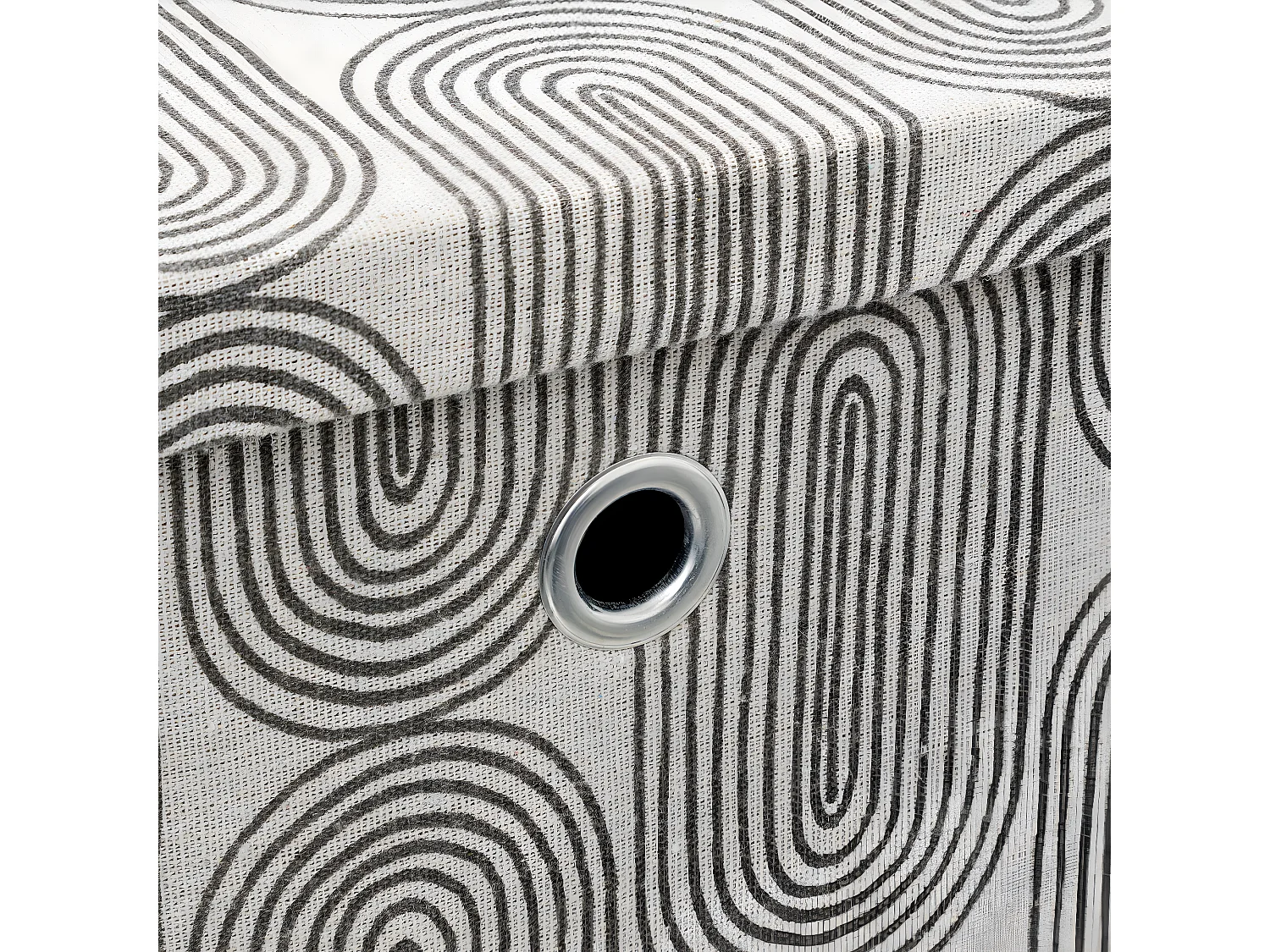 Boite de rangement avec couvercle 31 x 31 x 31 cm tissu Gris & Blanc