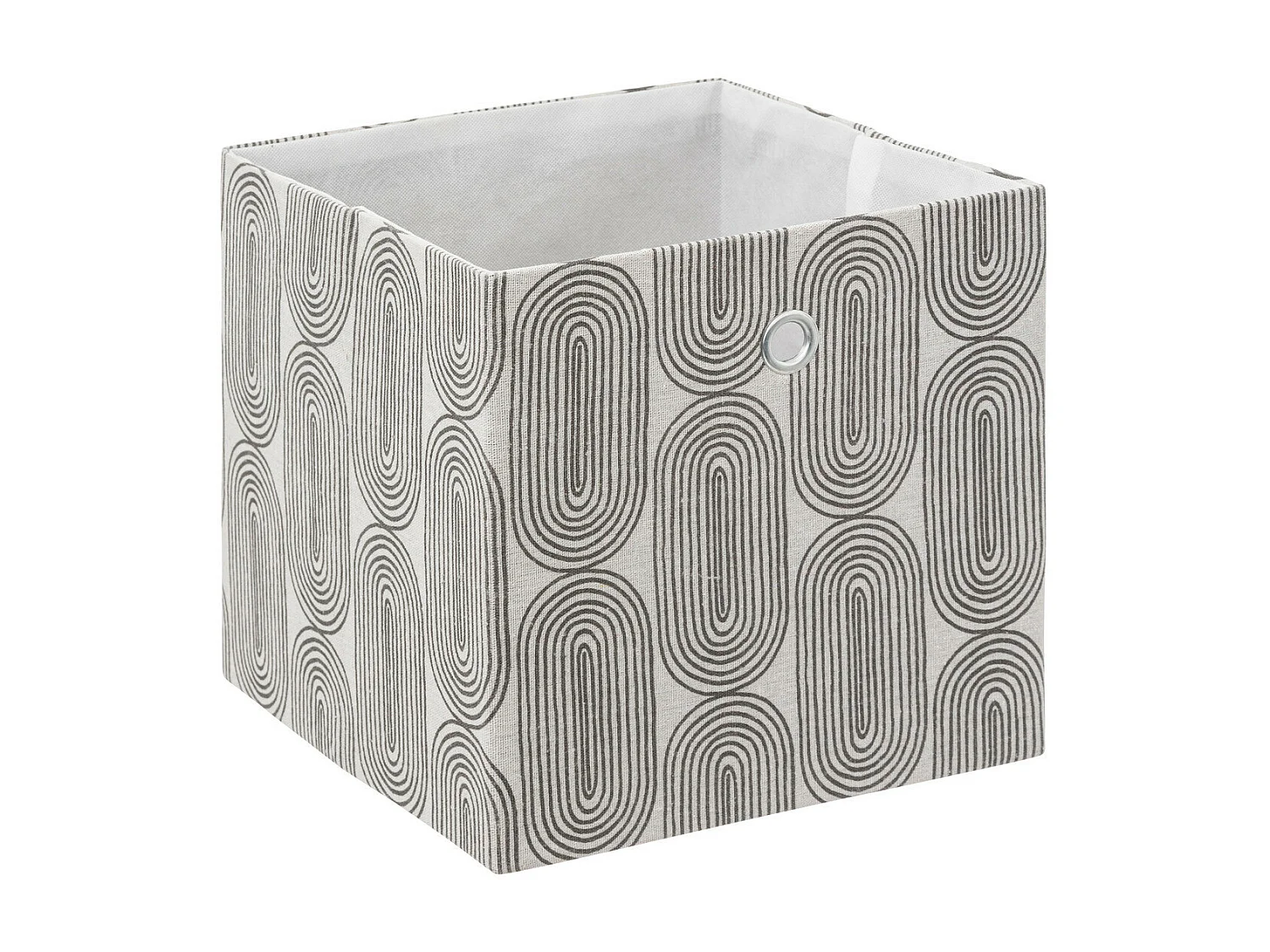 Boite de rangement avec couvercle 31 x 31 x 31 cm tissu Gris & Blanc