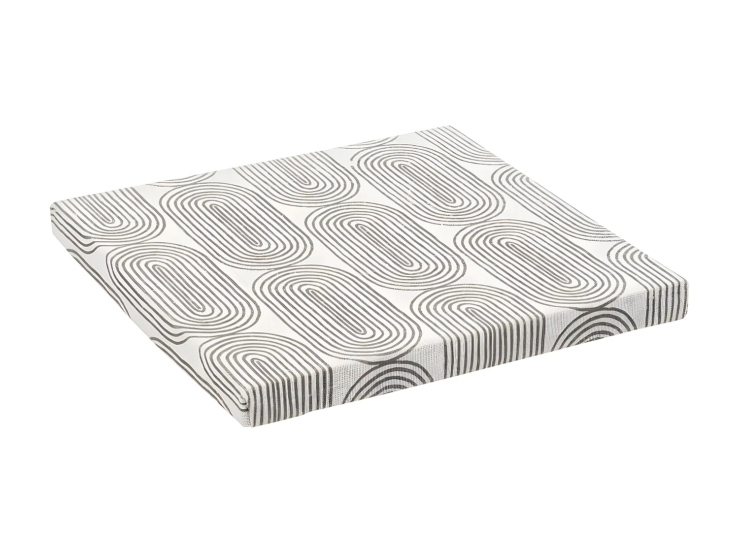Boite de rangement avec couvercle 31 x 31 x 31 cm tissu Gris & Blanc