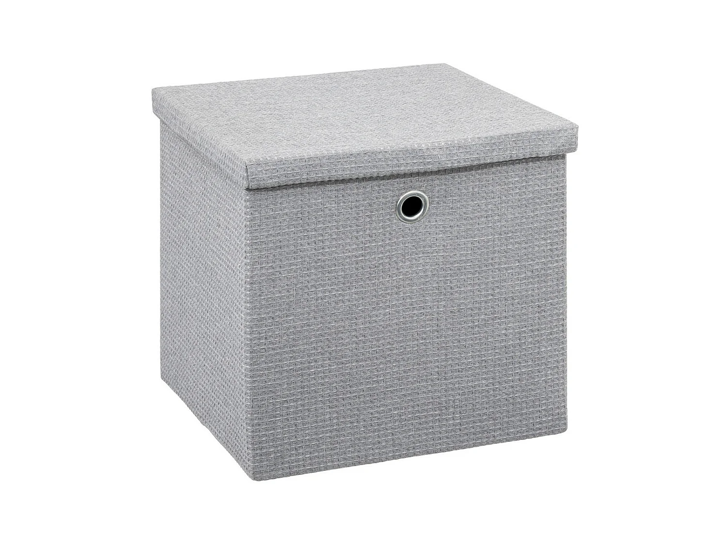 Boite de rangement avec couvercle 31 x 31 x 31 cm tissu Gris